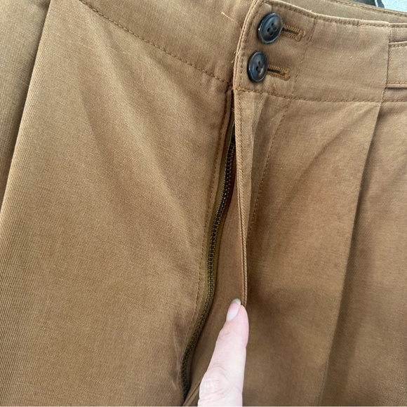 Madewell BR5188 Brown Trouser Wide Leg Pants Linen blend ladies 12 NWT - Picture 3 of 10